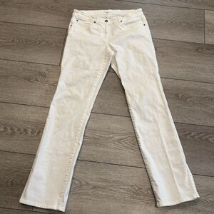 Eileen Fisher Slim Straight Jeans Womens XS White‎ Jeans